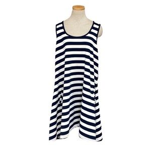 Charlie Paige Tunic NWT Striped Blue White Size Large L / X Large XL